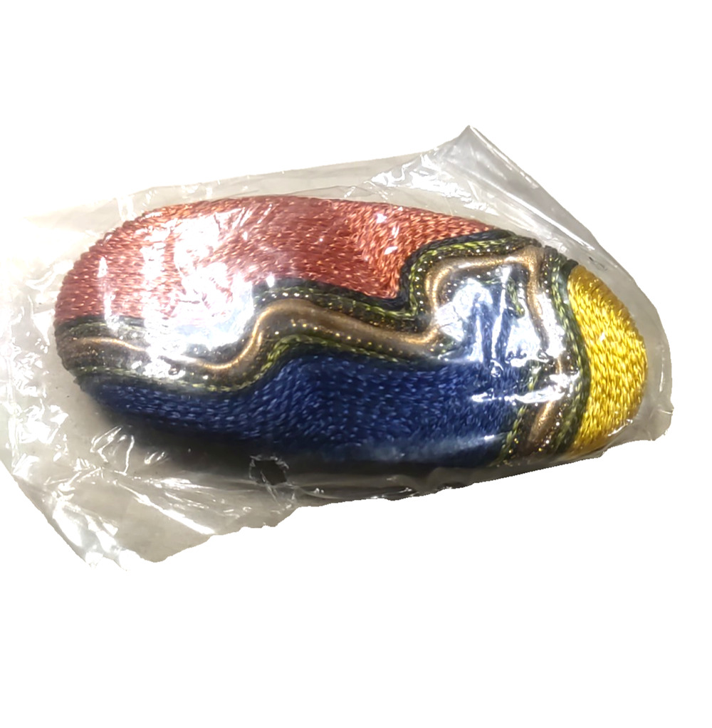 Hair Barrette Tension Clip Gold Blue Rust